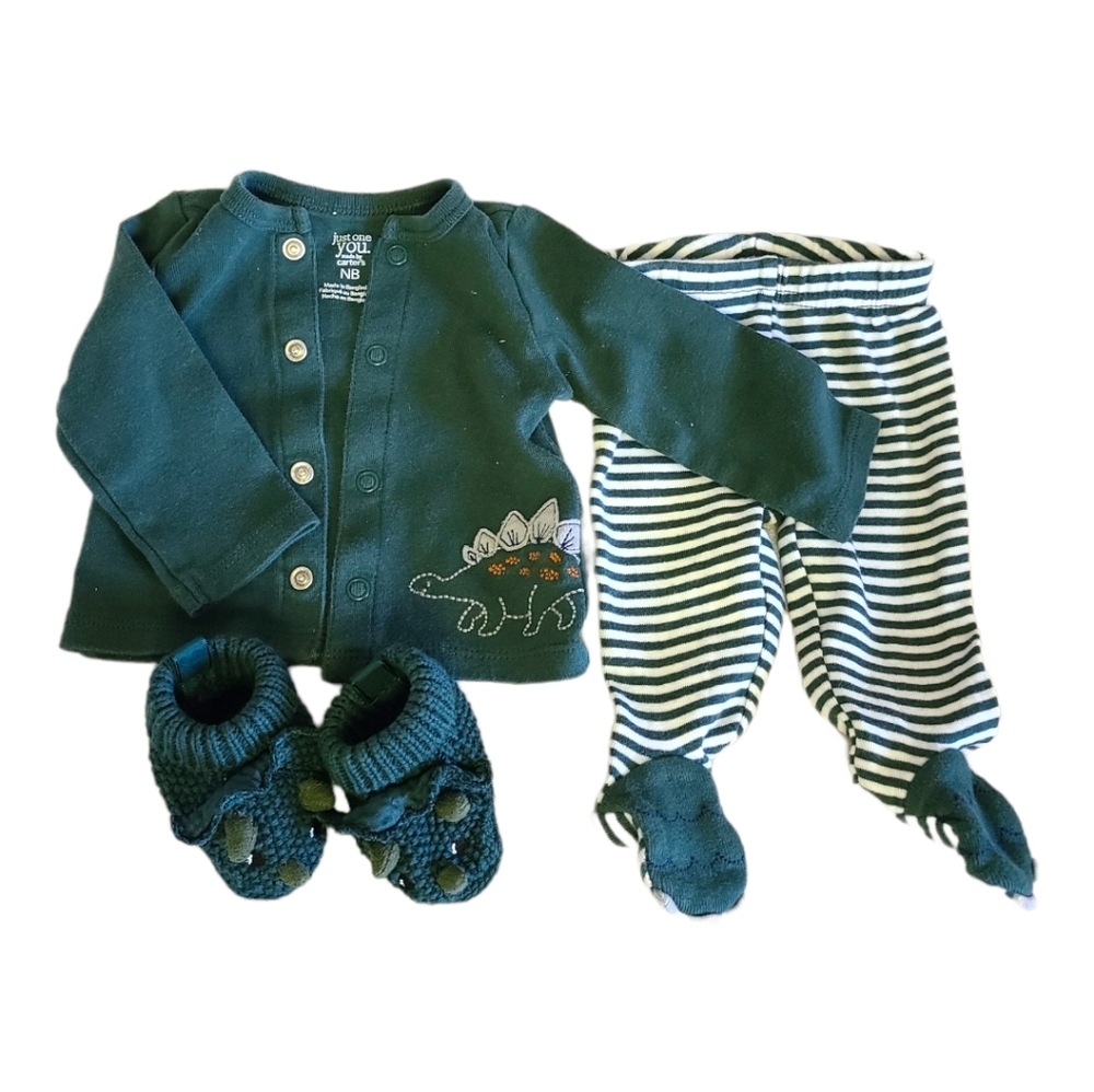 Dinosaur outfit with dino booties - newborn